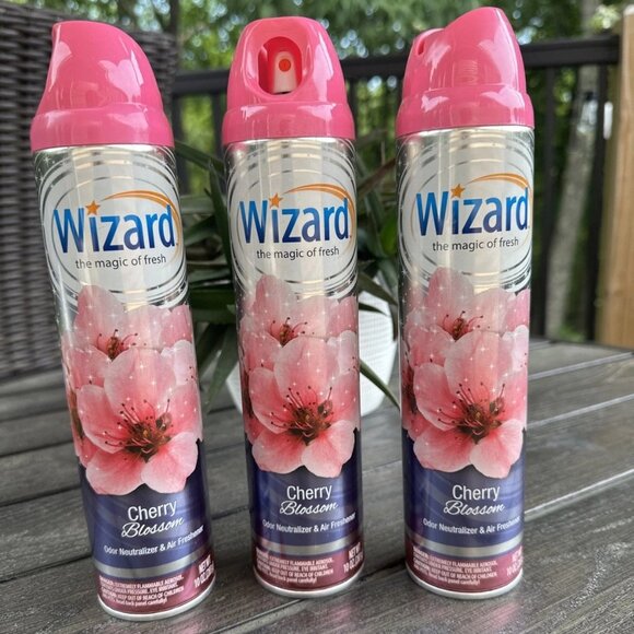 3x Wizard Cherry Blossom Odor Neutralizer & Air Freshener Spray 10 oz NEW - Picture 1 of 3